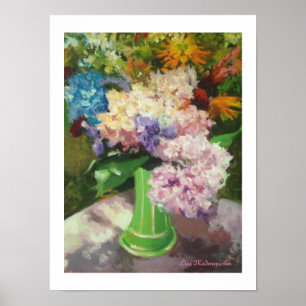 Poster Hydrangées dans un vase vert