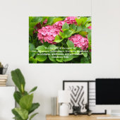 Poster Hydrangées roses avec Écriture (Bureau à domicile)