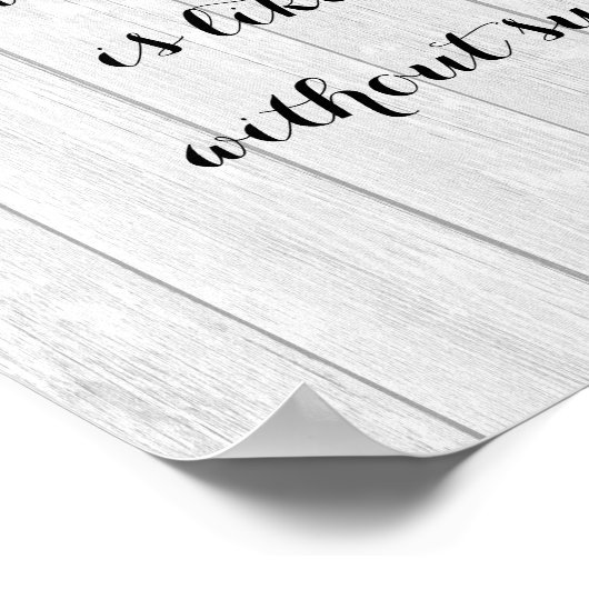 Poster Hydrangées rustiques avec devis d'été (Coin)