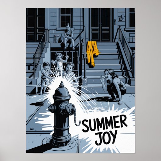Poster Hydrant d'art de la joie estivale de Brooklyn (Devant)