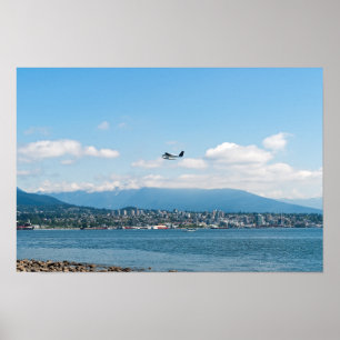 Poster hydravion au décollage de la baie de Vancouver