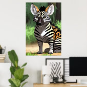 Poster Hyena Zebra cool et adorable Hybrid | Art AI (Bureau à domicile)