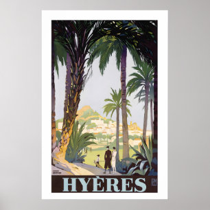 Poster Hyeres Provence-Alpes-Côte d'Azur France Vintage