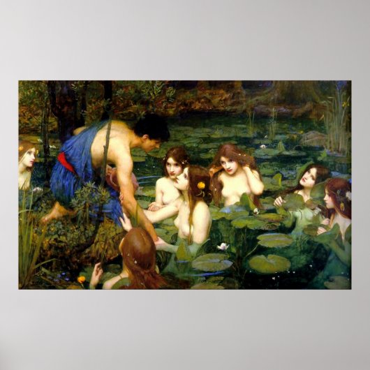 Poster Hylas et les Nymphes (1896) ~ Belle toile d'art (Devant)