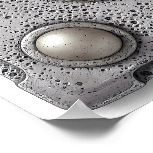 Poster Hyper-Realistic Pitted Cast Iron Texture Template (Coin)