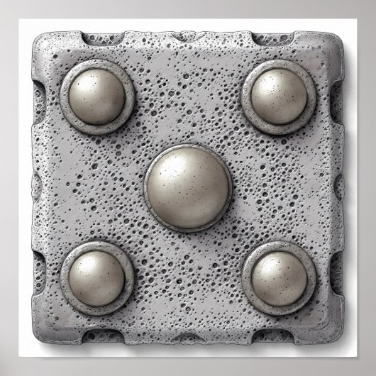 Poster Hyper-Realistic Pitted Cast Iron Texture Template (Devant)