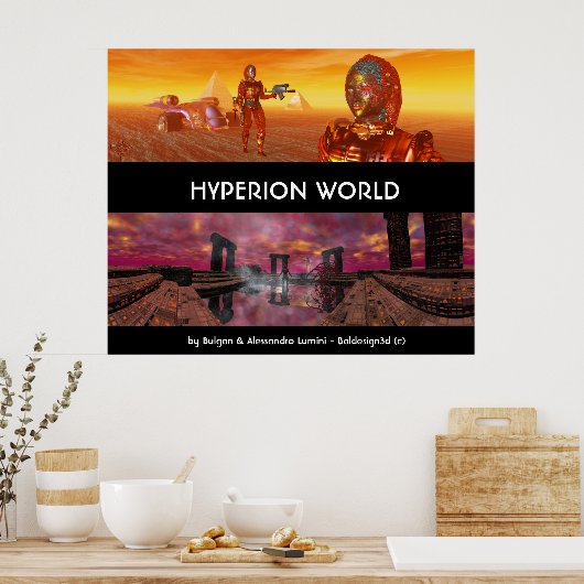 Poster HYPERION SCIENCE MONDIALE FICTION Scifi (Cuisine)