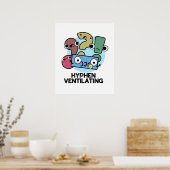 Poster Hyphen Ventilant Funny Pun de ponctuation (Cuisine)