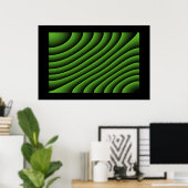 Poster Hypnotic Green Wavy Lines (Bureau à domicile)