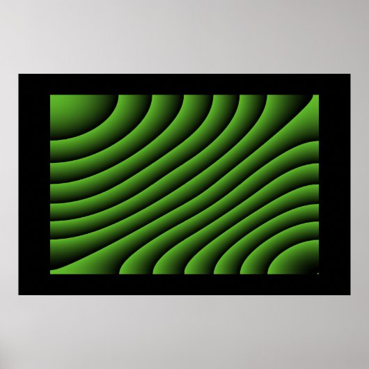 Poster Hypnotic Green Wavy Lines (Devant)