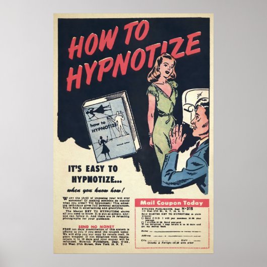 Poster Hypnotiser vintage Publicité (Devant)