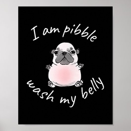 Poster I Am Bble Wash My Belly Bble Meme Funny Dog Brainr (Devant)