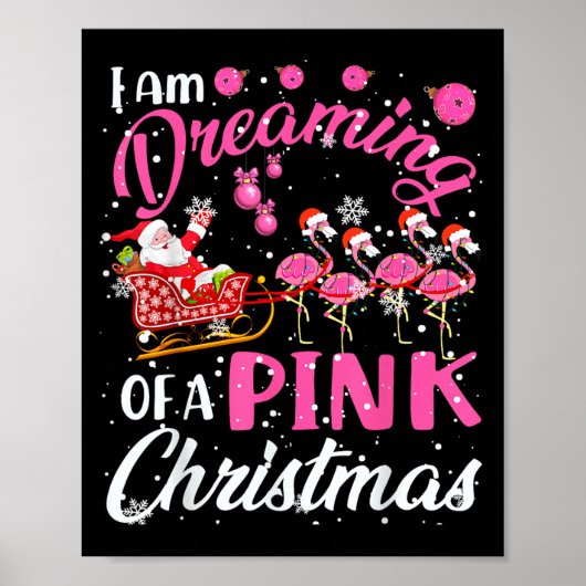 Poster I Am Dreaming Of A Xmas With Nk Santa Flamingos Sl (Devant)