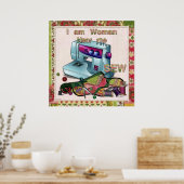 Poster I Am Woman Hear Me Sew (Cuisine)