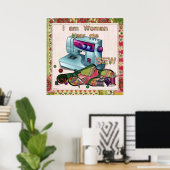 Poster I Am Woman Hear Me Sew (Bureau à domicile)