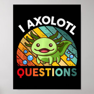 Poster I Axolotl Questions Retro Girls Garçons Enfants Cu