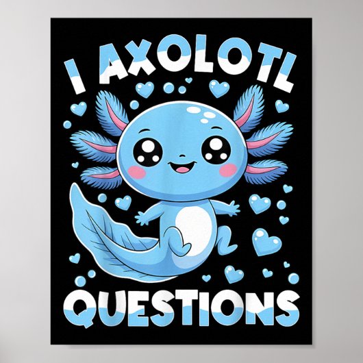Poster I Axolotl Questions Shirt Kids Axolotl Christmas (Devant)