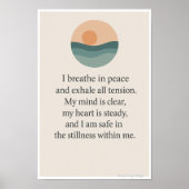 Poster I Breathe in Peace-Mindful Affirmation Wall Art (Devant)