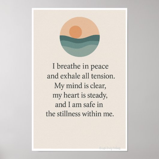 Poster I Breathe in Peace-Mindful Affirmation Wall Art