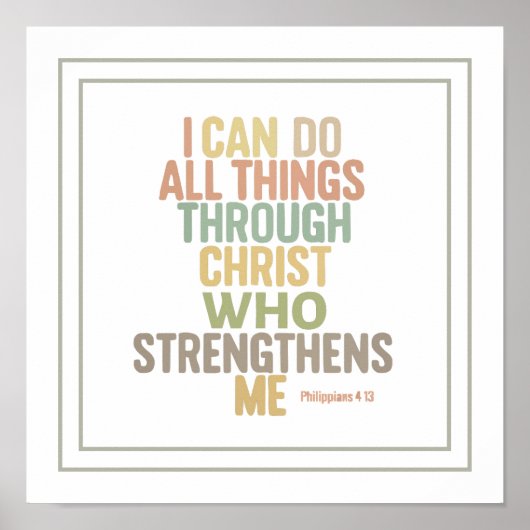 Poster I Can Do All Things Bible Verse Philippians 4:13 (Devant)