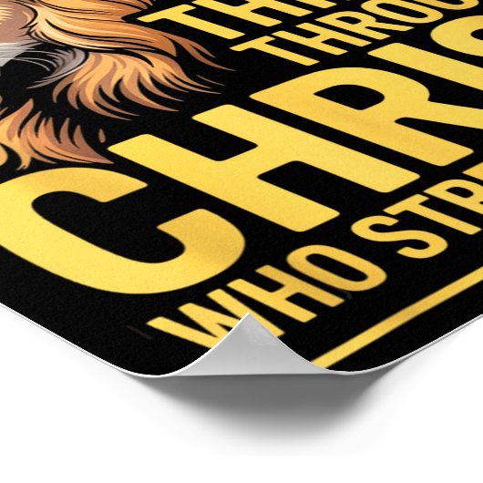 Poster I Can Do All Things Through Christ, Cross Lino Chr (Coin)