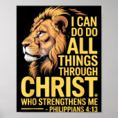 Poster I Can Do All Things Through Christ, Cross Lino Chr (Devant)