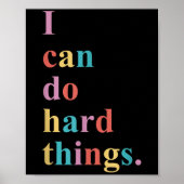 Poster I Can Do Hard Things Apparel Uni-adults Humorous B (Devant)