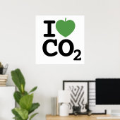 Poster I coeur CO2 - I feuille dioxyde de carbone (Bureau à domicile)