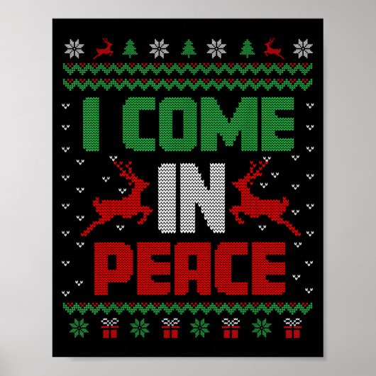 Poster I Come In Peace Couple Matching Ugly Christmas Swe (Devant)