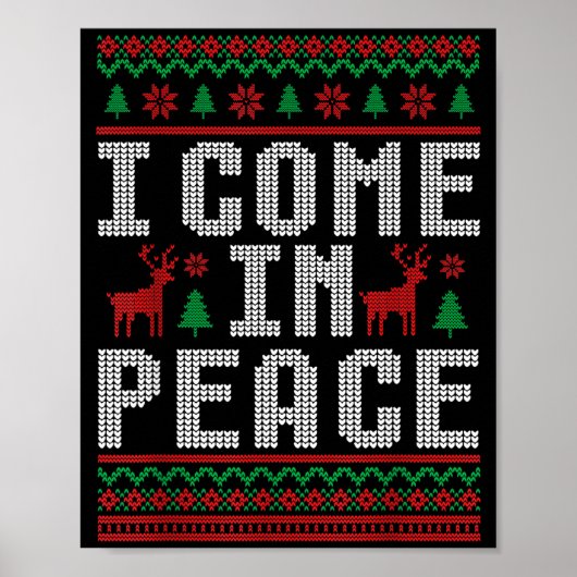 Poster I Come In Peace Couple Matching Ugly Christmas Swe (Devant)