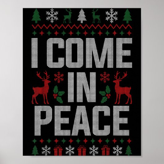 Poster I Come In Peace Couple Matching Ugly Christmas Swe (Devant)