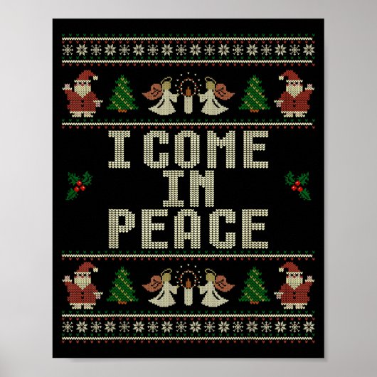 Poster I Come In Peace Couple Matching Ugly Christmas Swe (Devant)