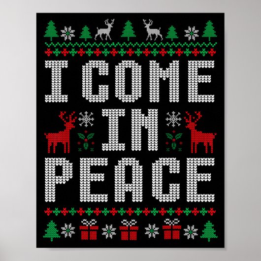 Poster I Come In Peace Couple Matching Ugly Christmas Swe (Devant)