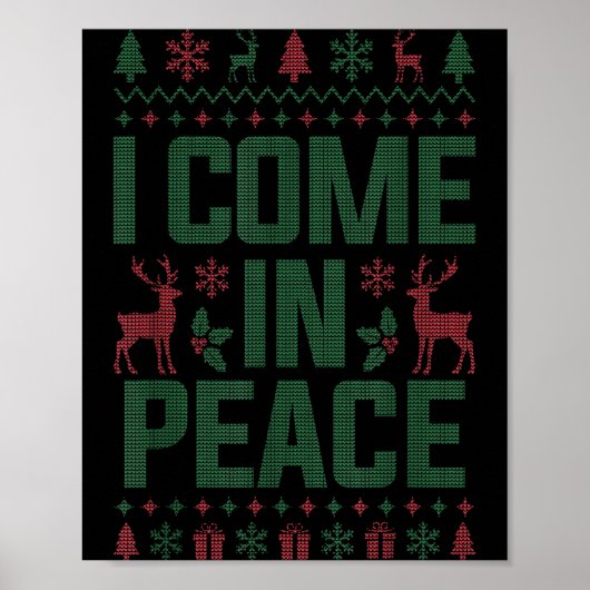Poster I Come In Peace Couple Matching Ugly Christmas Swe (Devant)