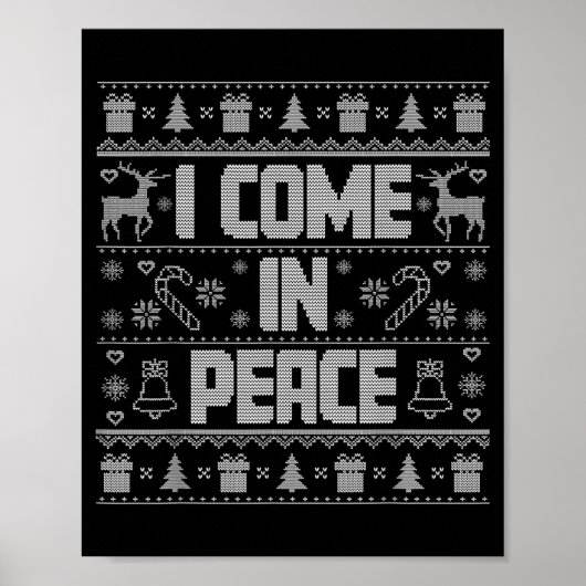 Poster I Come In Peace Couple Matching Ugly Christmas Swe (Devant)