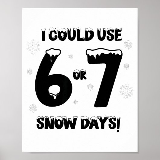 Poster I Could Use 6 7 Snow Days Funny Snowy Day Teacher (Devant)