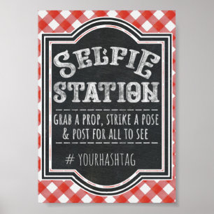 Poster I Do BBQ Couple's Coed Engagement Party Selfie