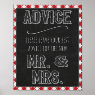 Poster I Do BBQ Party Conseils & Voeux pour M. & Mme Sign