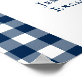 Poster I Do BBQ Rustique Ferme Marine Bleu Plaid Bienvenu (Coin)