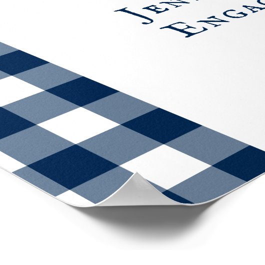 Poster I Do BBQ Rustique Ferme Marine Bleu Plaid Bienvenu (Coin)