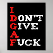 Poster I Don't Give A For  (Devant)