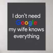 Poster I Don't Need Google, My Wife Knows Everything Funn (Devant)