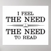 Poster I Feel the Need to Read (Devant)