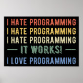Poster I Hate Programmation - Drôle Programmeur I (Devant)