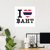 Poster I Heart (Amour) Baht (Bureau à domicile)