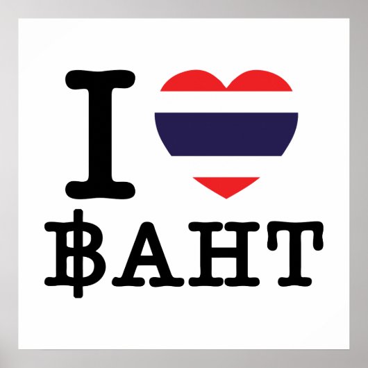 Poster I Heart (Amour) Baht (Devant)