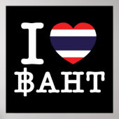 Poster I Heart (Amour) Baht (Devant)