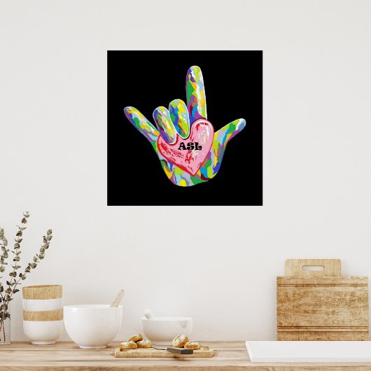 Poster I Heart ASL (Cuisine)