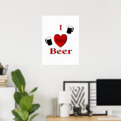 Poster I Heart Beer Design (Bureau à domicile)