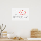 Poster I Heart Geek ASCII ART (Cuisine)